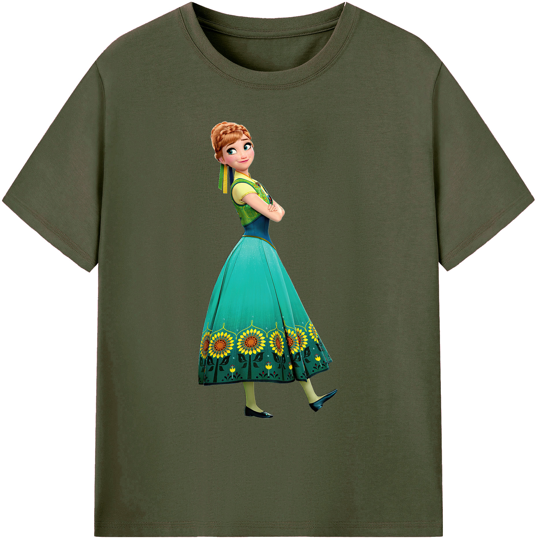 （画像用） アナと雪の女王 アンナ エルサ Frozen Anna Elsa 綿100％ メンズ半袖Tシャツ｜肌触りやわらか＆通気性